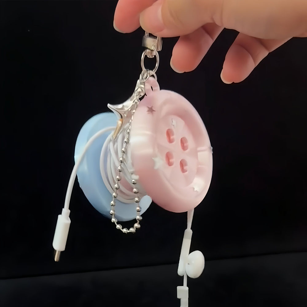 Cable Winder Keychain - Schattige kabeloproller sleutelhanger oordopjes snoer organizer