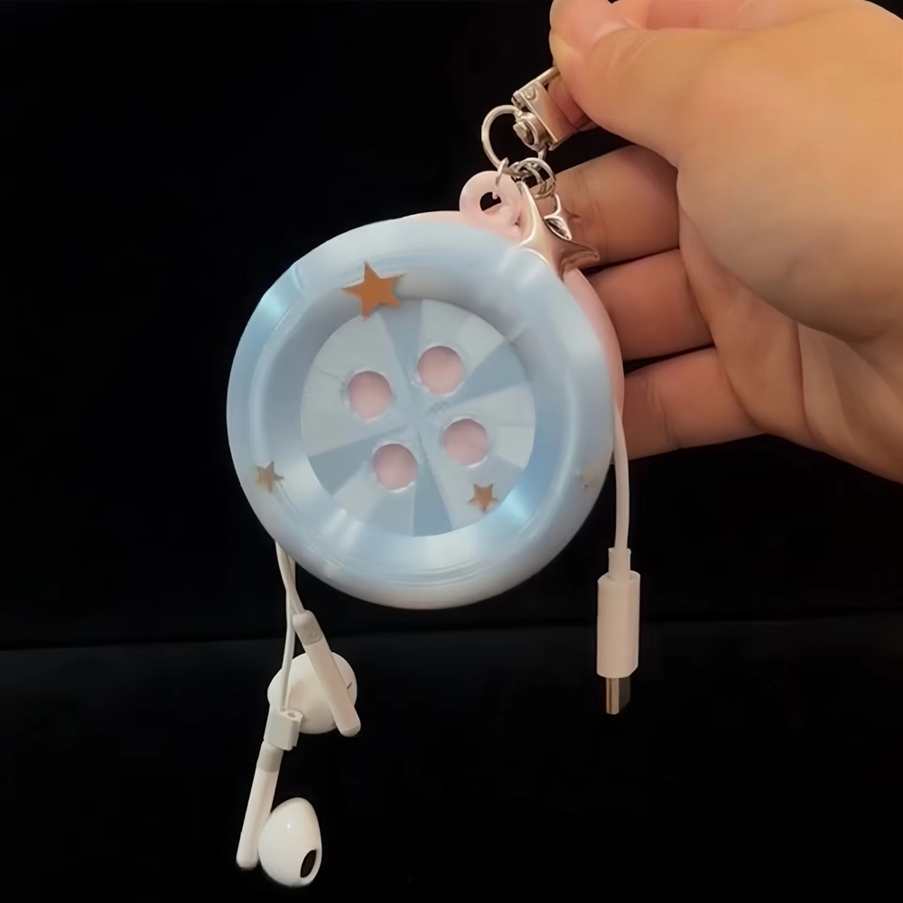 Retro Y2K Extra Grote Knop Oor - Cable Winder Keychain recensie en prijs